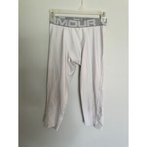 Under Armour Kids White Compression Leggings Athletic Pants Sportswear‎